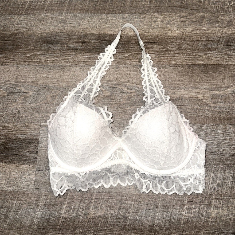 Pink by Victoria’s Secret lace halter bralette